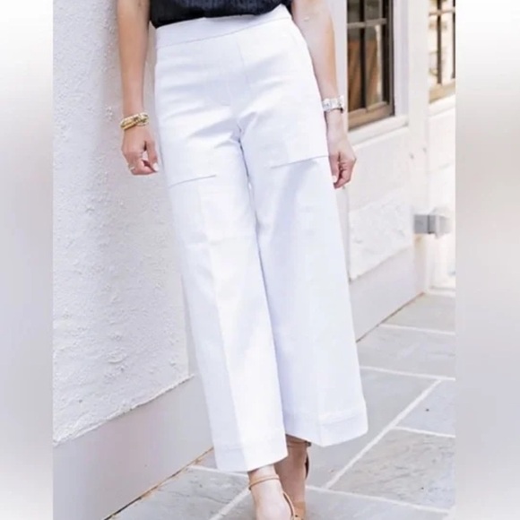 SPANX Cropped Wide Leg Classic White Pull-on Shaping Pants Size XL - Picture 9 of 11